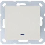 Выключатель одноклавишный проходной с LED подсветкой Jasmart 10А/250В, слоновая кость, Jasmart
