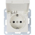 Розетка с заземлением и крышкой Jasmart 16А IP44, слоновая кость, Jasmart