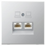 Розетка компьютерная двойная Jasmart FD RJ45 5 кат., алюминий, Jasmart