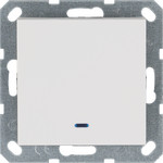 Выключатель одноклавишный проходной с LED подсветкой Jasmart 10А/250В, белый глянец, Jasmart