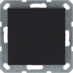 Выключатель одноклавишный проходной с LED подсветкой Jasmart 10А/250В, черный матовый, Jasmart