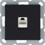 Розетка компьютерная одинарная Jasmart RJ45 5 кат., черный матовый, Jasmart