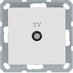 Розетка TV проходная Jasmart, белый глянец, Jasmart
