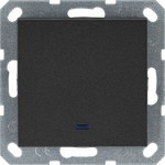 Выключатель одноклавишный проходной с LED подсветкой Jasmart 10А/250В, антрацит, Jasmart
