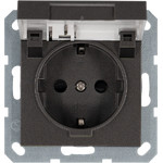 Розетка с заземлением и крышкой Jasmart 16А IP44, мокко, Jasmart