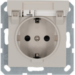 Розетка с заземлением и крышкой Jasmart 16А IP44, тауп, Jasmart