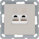 Розетка компьютерная двойная Jasmart RJ45 5 кат., тауп, Jasmart
