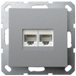 Розетка компьютерная двойная Jasmart RJ46 6 кат., алюминий, Jasmart