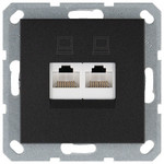 Розетка компьютерная двойная Jasmart RJ46 6 кат., антрацит, Jasmart