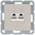 Розетка компьютерная двойная Jasmart RJ46 6 кат., тауп, Jasmart