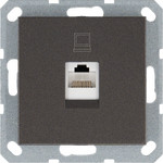 Розетка компьютерная одинарная Jasmart RJ45 5 кат., мокко, Jasmart
