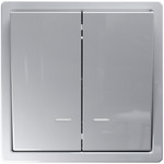 Выключатель двухклавишный с LED подсветкой Jasmart FD 10А/250В, белый глянцевый, Jasmart