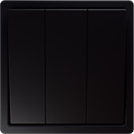 Выключатель трехклавишный Jasmart FD 10А/250В, черный матовый soft touch, Jasmart