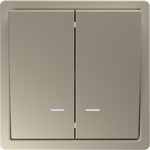 Выключатель двухклавишный с LED подсветкой Jasmart FD 10А/250В, сахара, Jasmart