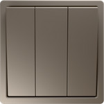 Выключатель трехклавишный Jasmart FD 10А/250В, тауп матовый soft touch, Jasmart