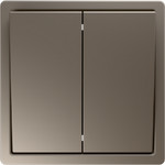 Выключатель двухклавишный Jasmart FD 10А/250В, тауп матовый soft touch, Jasmart