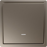 Выключатель одноклавишный проходной с LED подсветкой Jasmart FD 10А/250В, тауп матовый soft touch, Jasmart
