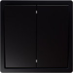 Кнопка 2-клавишная с переключающим контактом Jasmart FD 10А, 250В, черный матовый soft touch, Jasmart