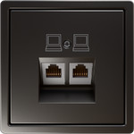 Розетка компьютерная двойная Jasmart FD RJ46 6 кат., никель, Jasmart