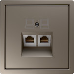 Розетка компьютерная двойная Jasmart FD RJ45 5 кат., тауп матовый soft touch, Jasmart