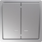 Выключатель двухклавишный с LED подсветкой Jasmart FD 10А/250В, белый матовый soft touch, Jasmart