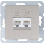 Розетка компьютерная двойная Jasmart RJ46 6 кат., шампань, Jasmart